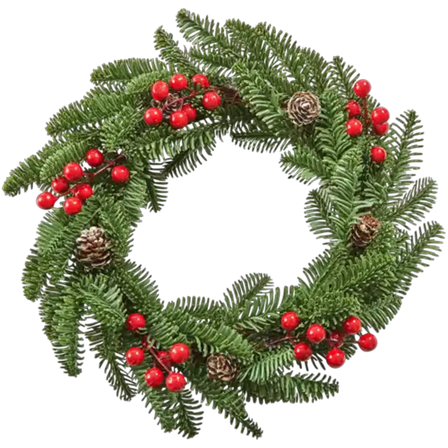 Image of Pine Red Berry Christmas Wreath 31cm