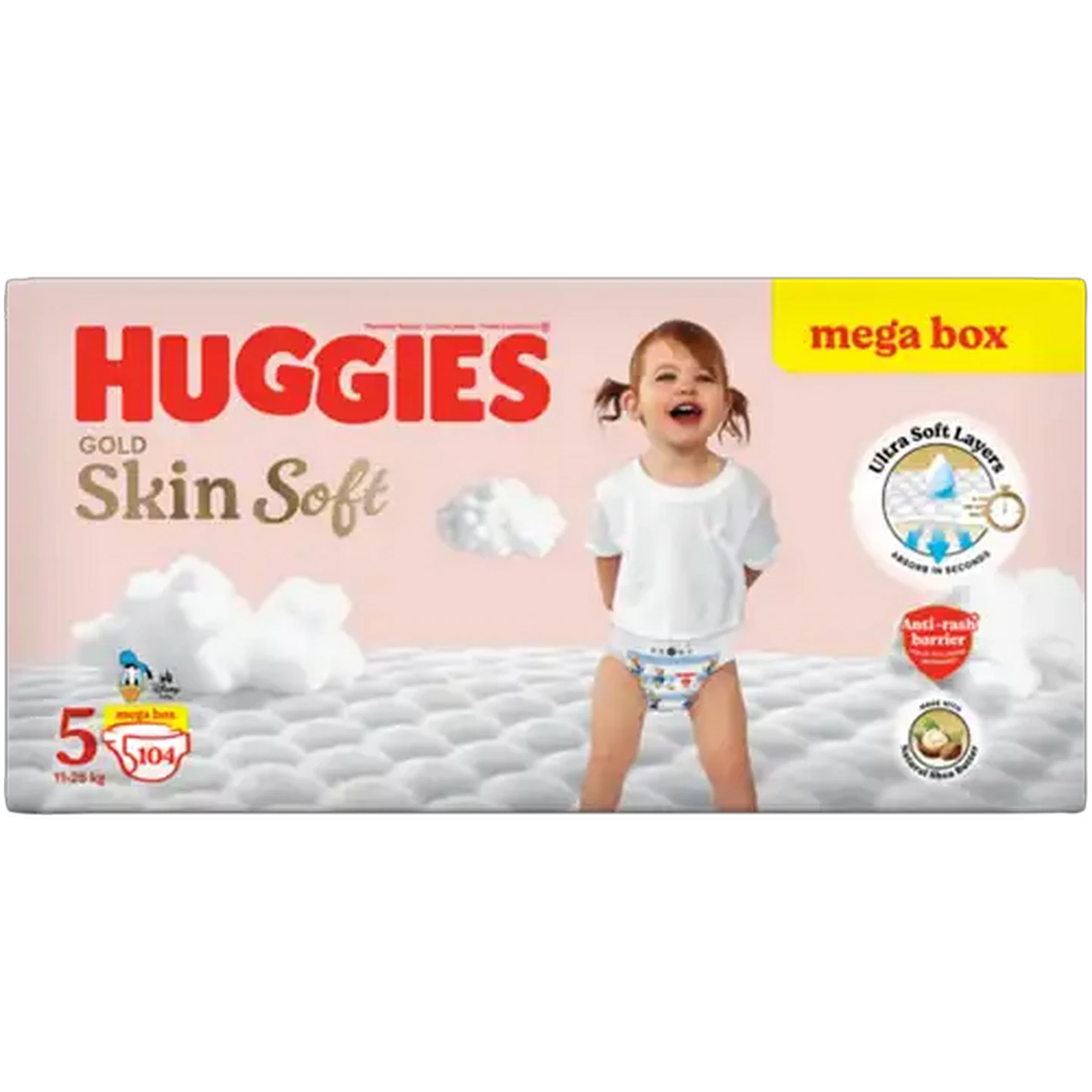 Image of Huggies Gold Skin Soft Size 5 Disposable Nappies 104 Pack