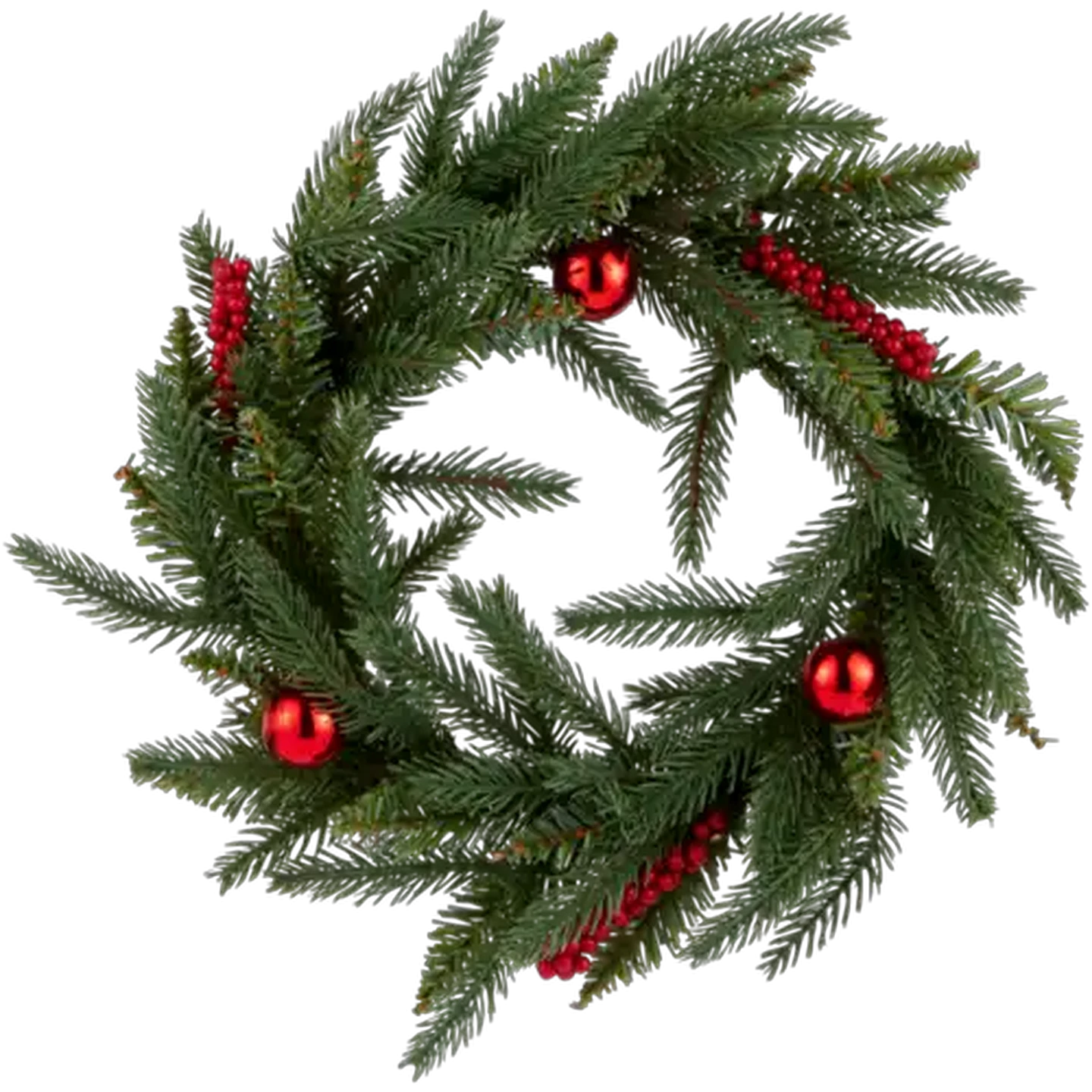 Image of Bauble Decorated Christmas Wreath 40cm (Colour May Vary)