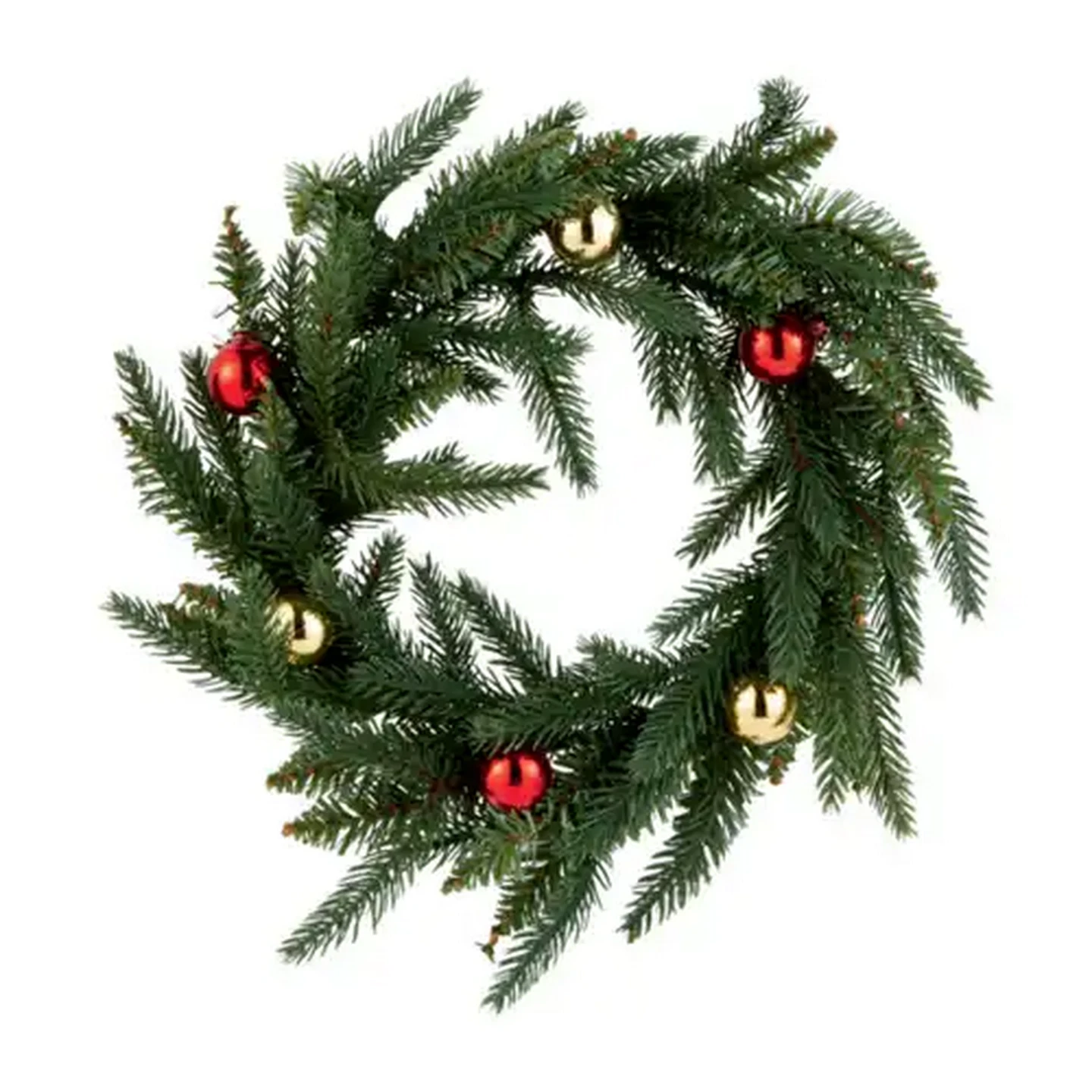 Image of Bauble Decorated Christmas Wreath 40cm (Colour May Vary)