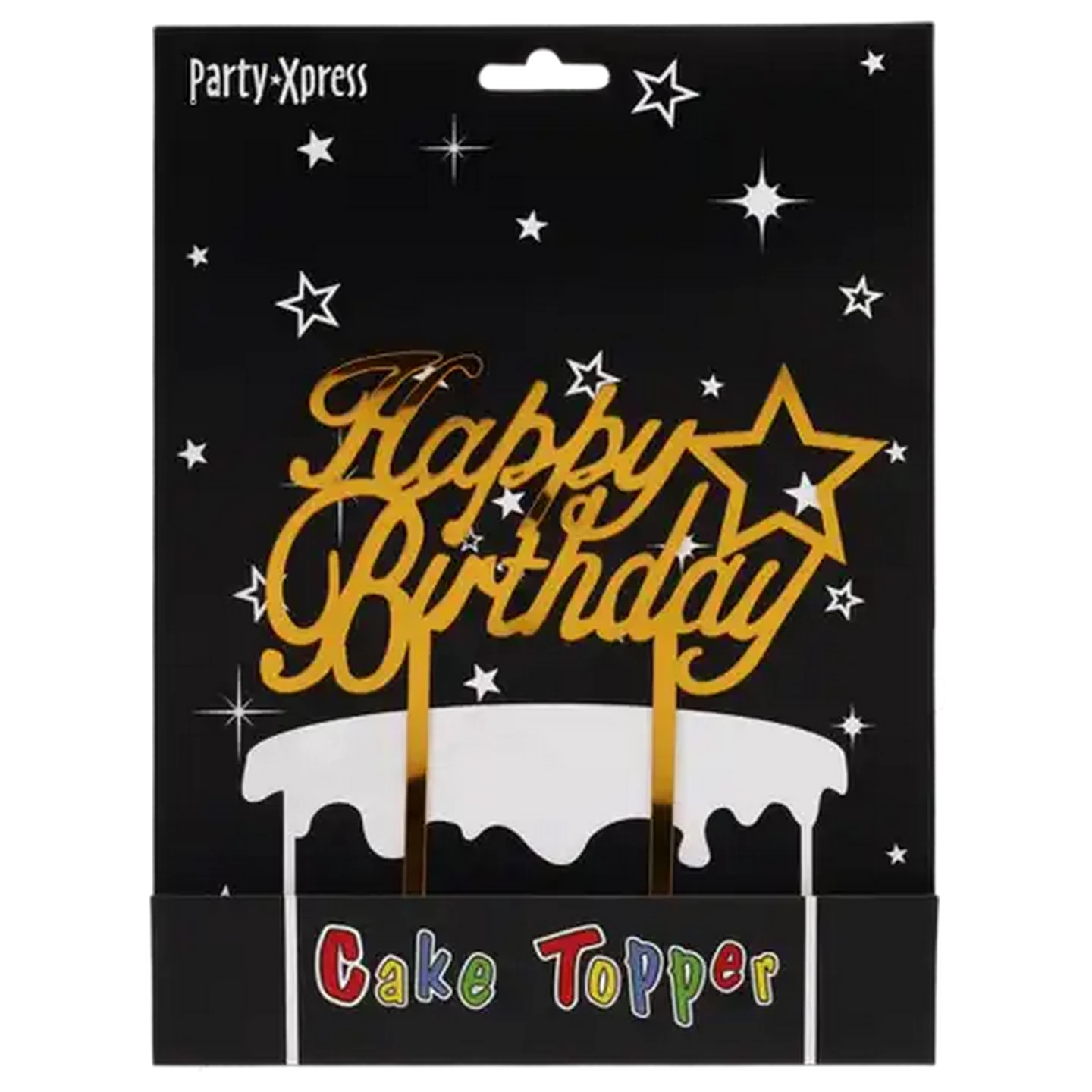 Image of Occasions Acrylic Gold Happy Birthday Cake Topper