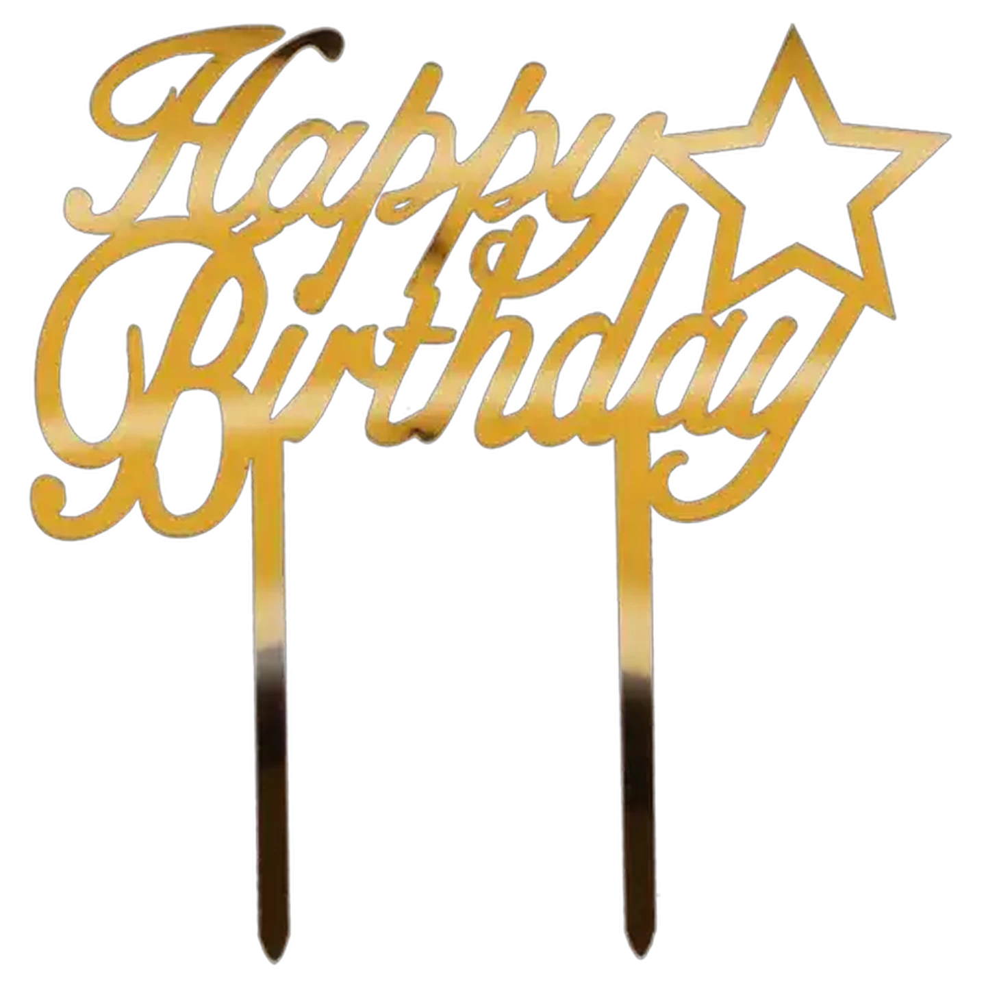 Image of Occasions Acrylic Gold Happy Birthday Cake Topper