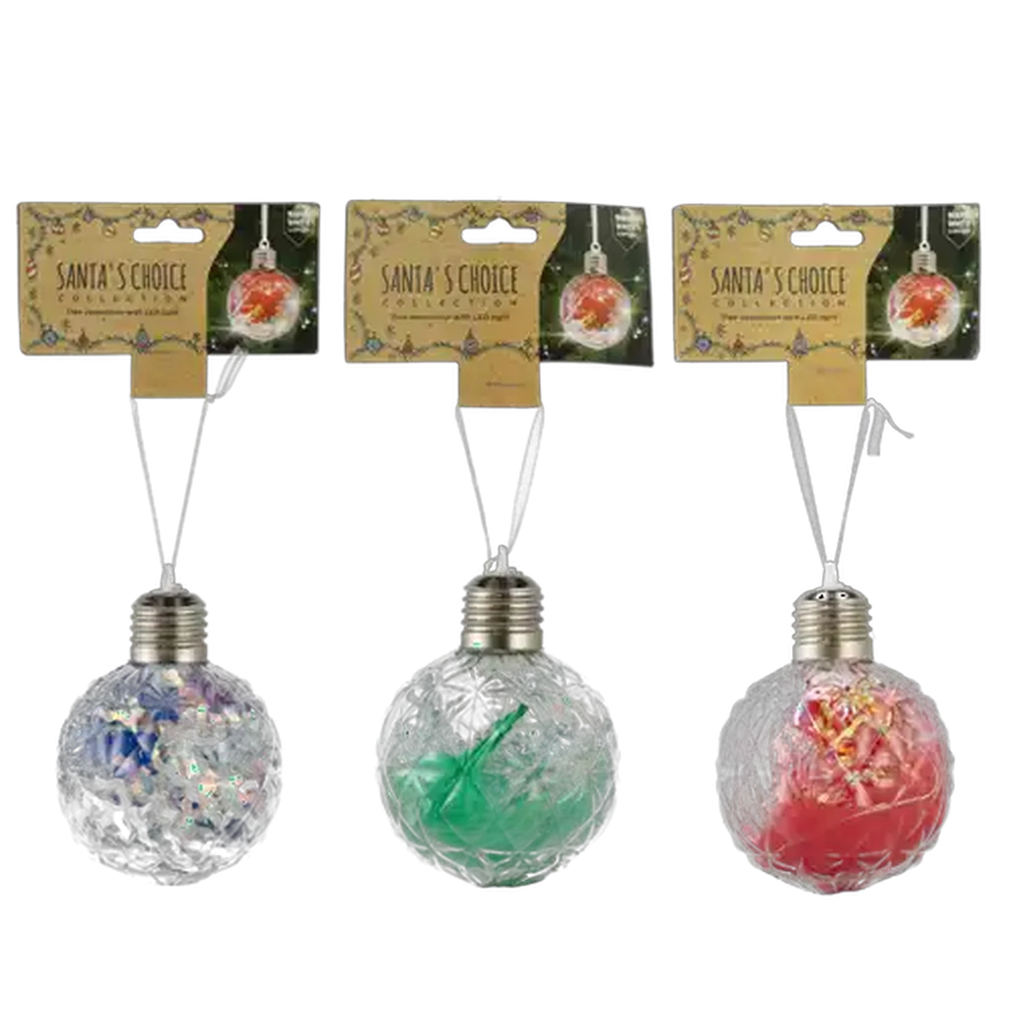 Image of Santa's Choice Light & Feather LED Tree Bauble (Type May Vary)