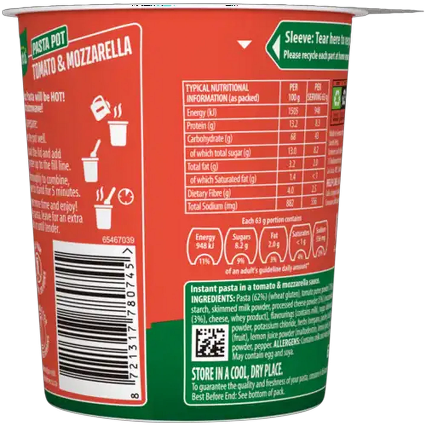 Image of Knorr Tomato & Mozzarella Pasta Pot 63g