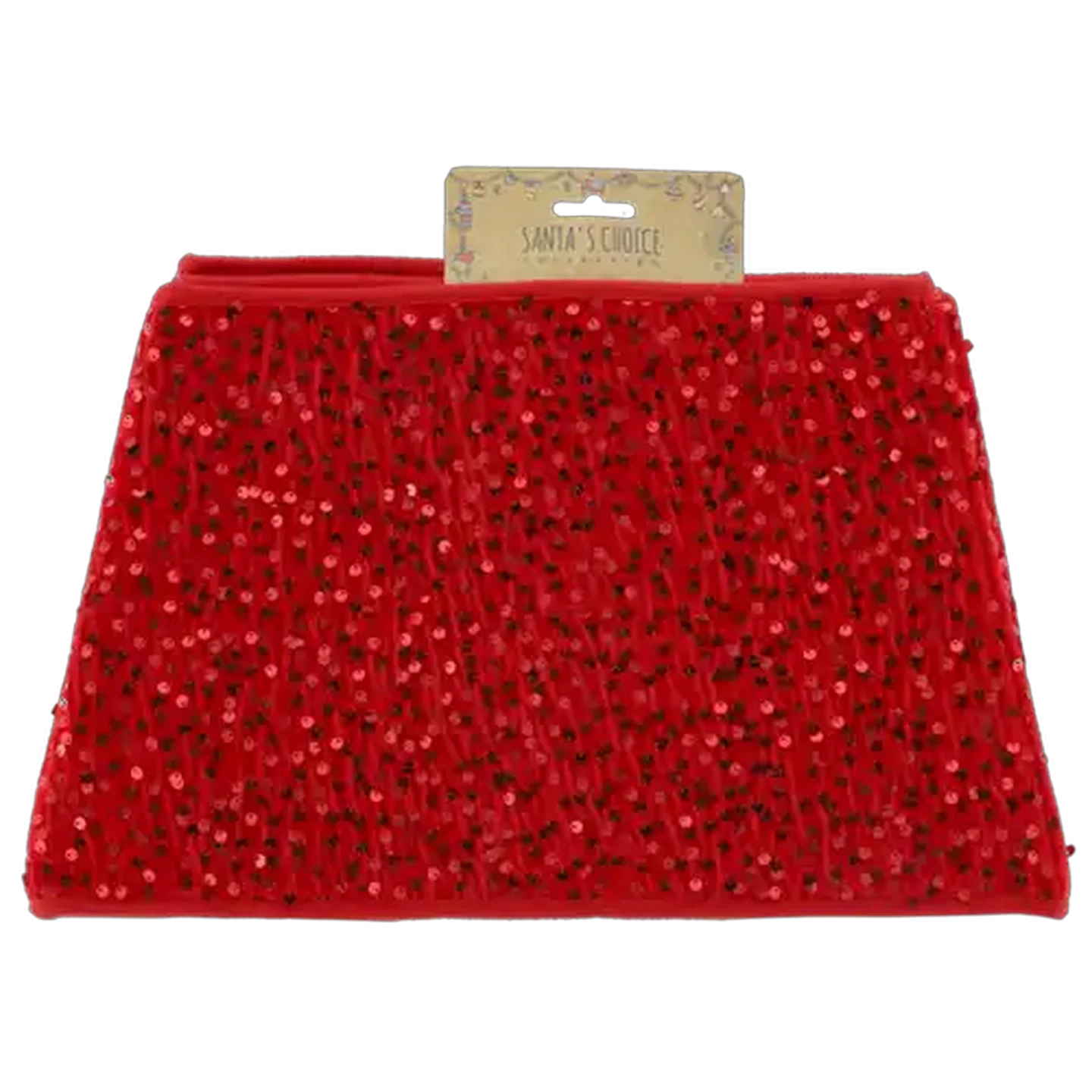Image of Santa's Choice Red Sequins Tree Skirt 80 x 25cm