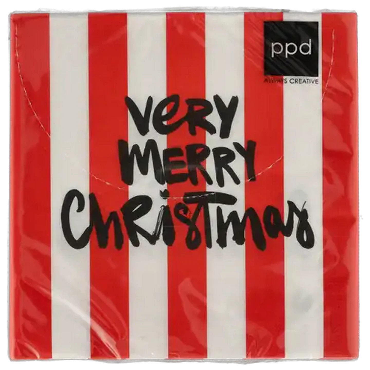 Image of Paperproducts Design (PPD) Red Stripe Christmas Napkins 33 x 33cm