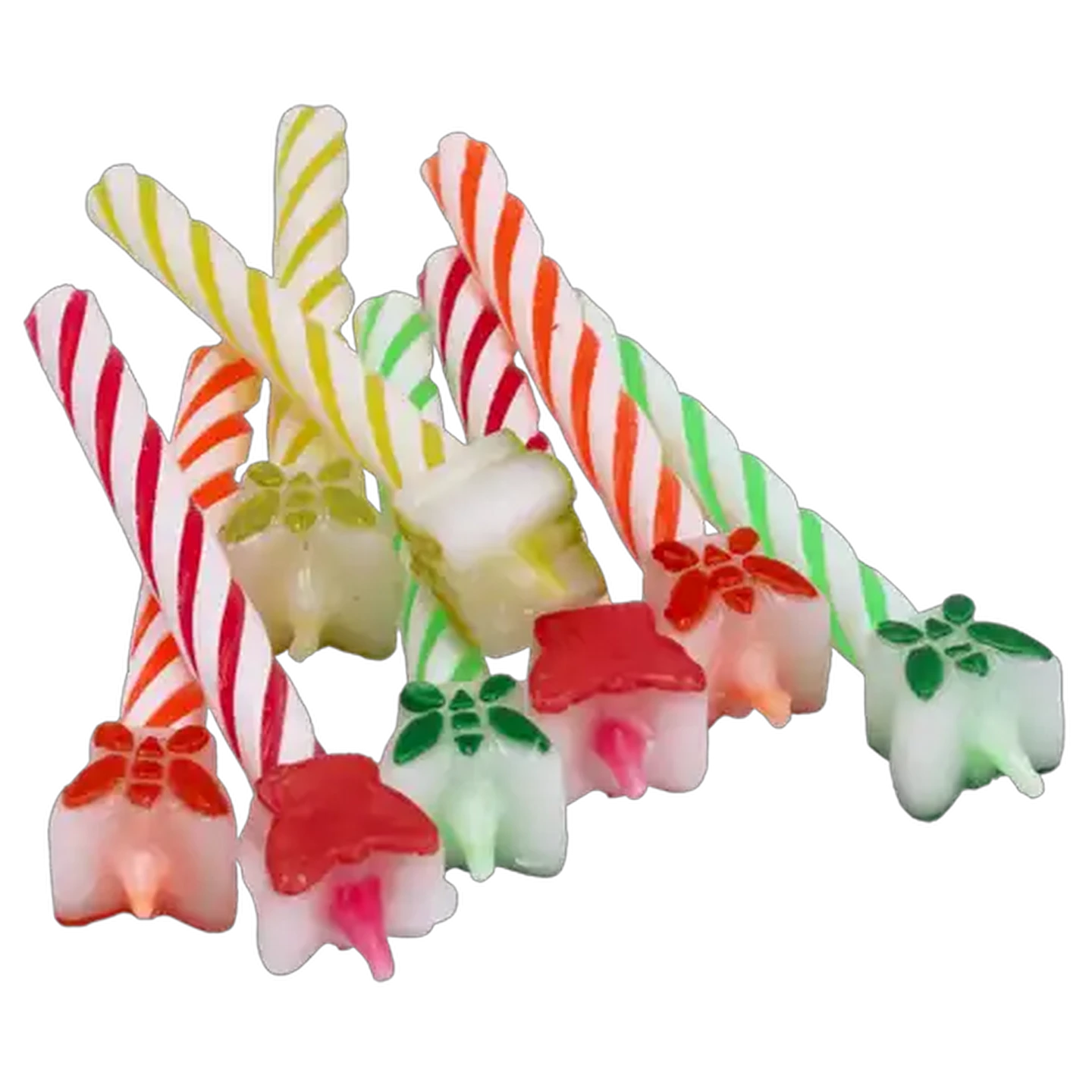 Image of Party Thingz Neon Striped Butterfly Candles with Top 8-Pack