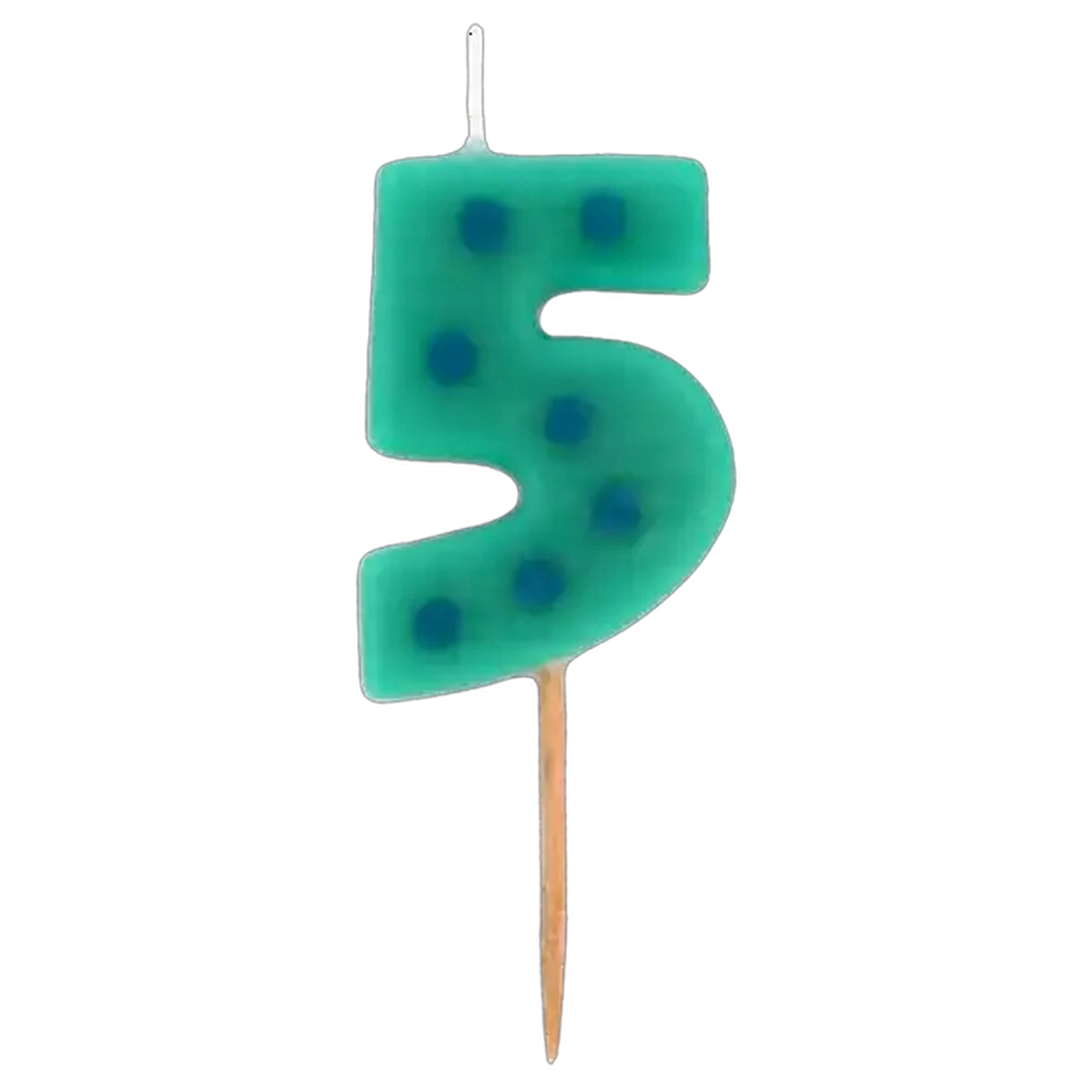 Image of Party Thingz Multicoloured Number 5 Party Candle