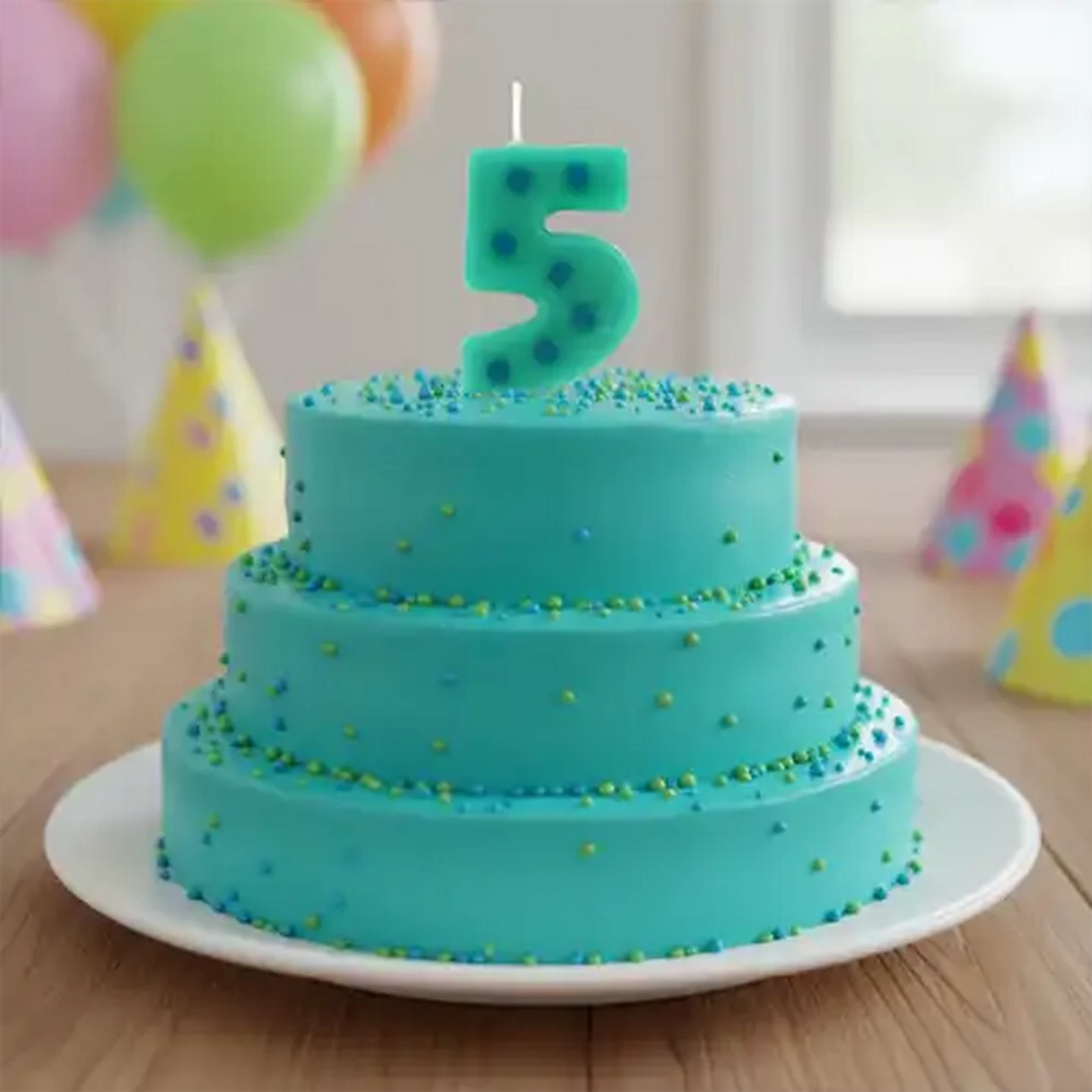 Image of Party Thingz Multicoloured Number 5 Party Candle