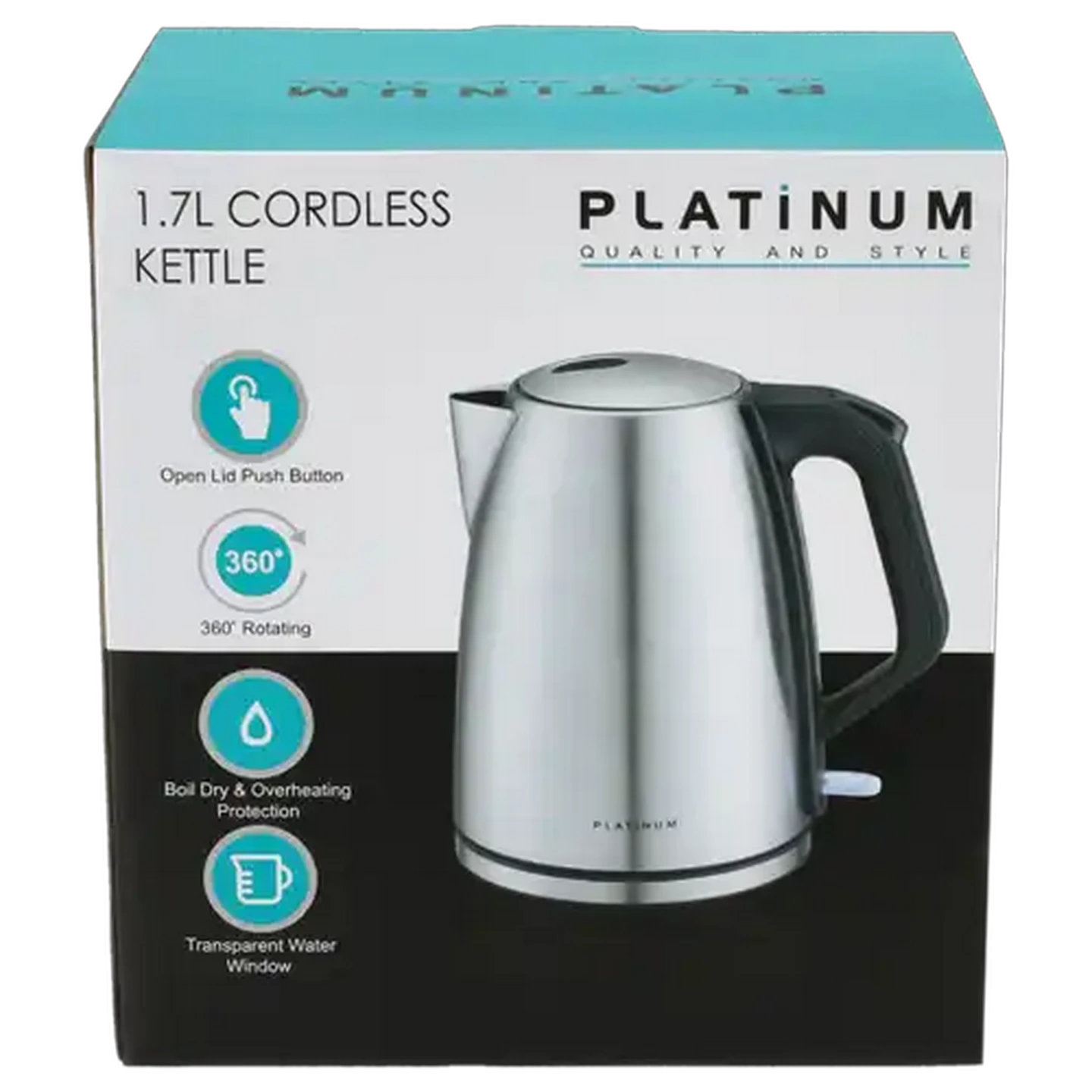 Image of Platinum Stainless Steel Cordless Kettle 1.7L