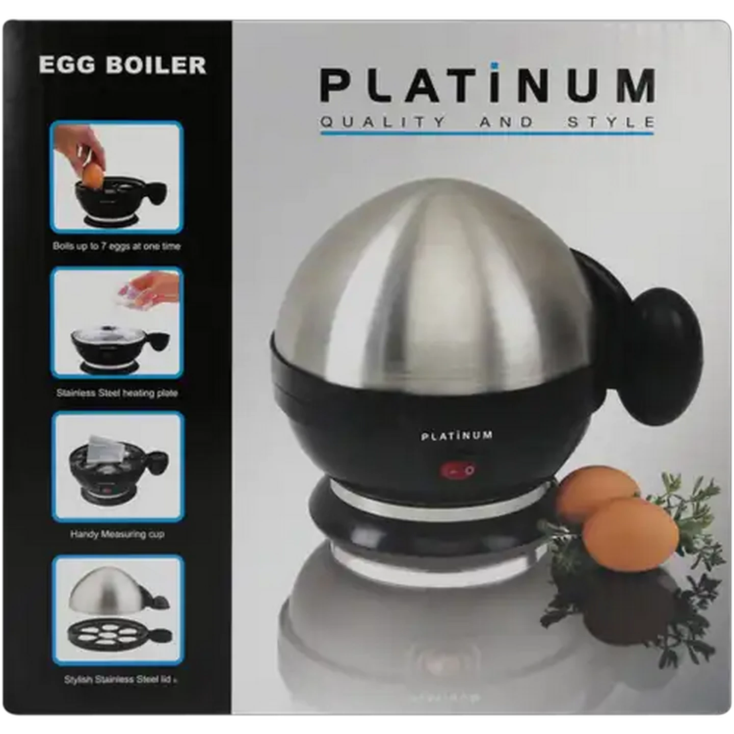 Image of Platinum Egg Boiler Black & Silver 320W