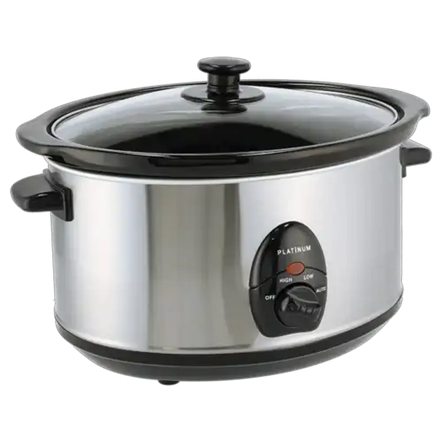 Image of Platinum Oval Slow Cooker with Glass Lid 3.5L