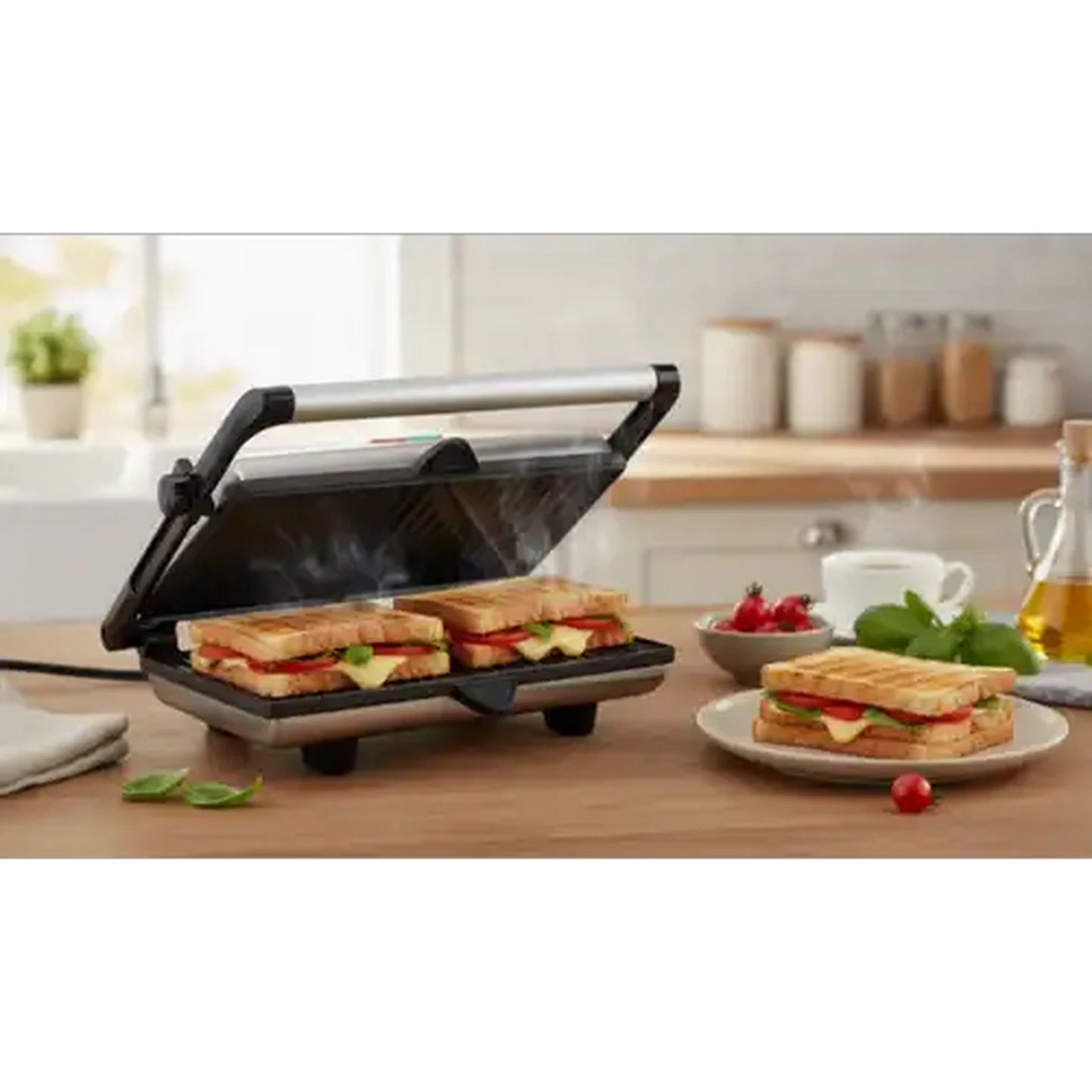 Image of Platinum Stainless Steel 4-Slice Sandwich Press