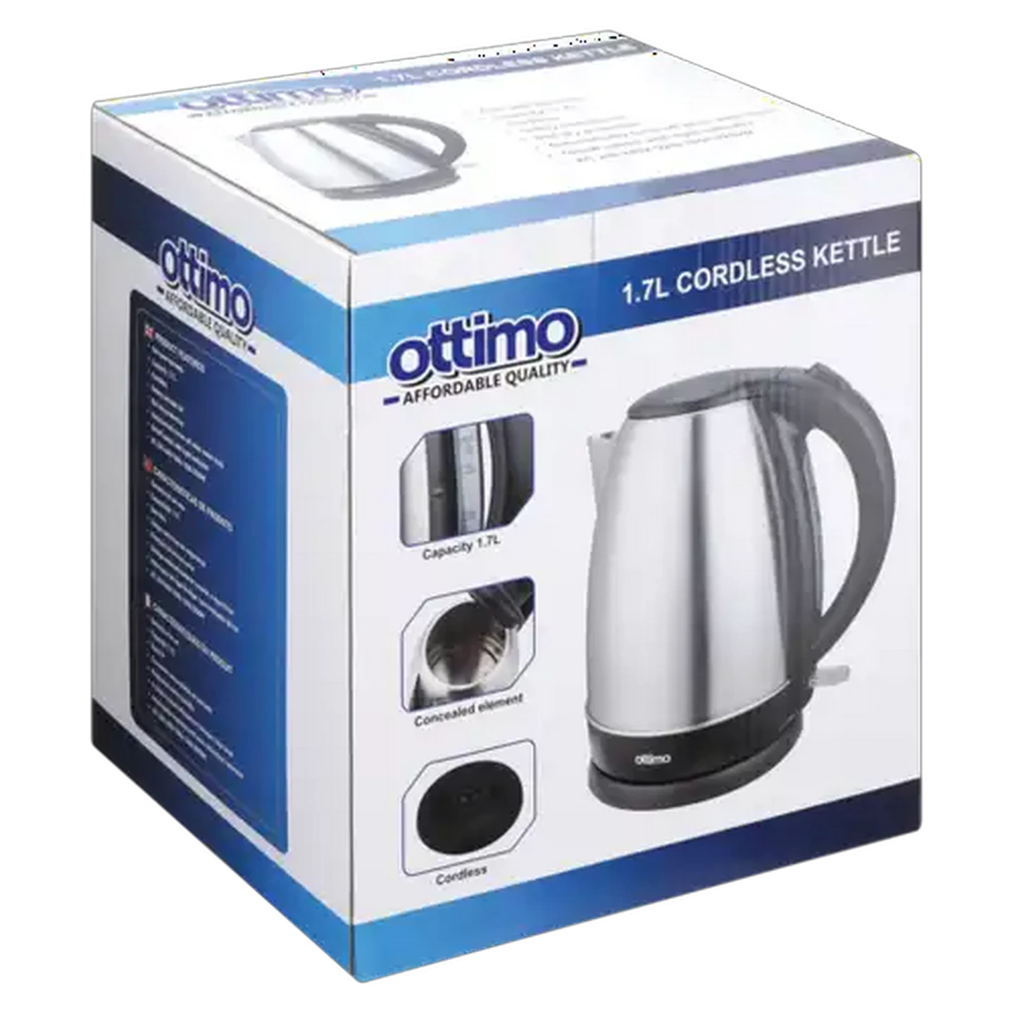 Image of Ottimo Stainless Steel Cordless Kettle 1.7L
