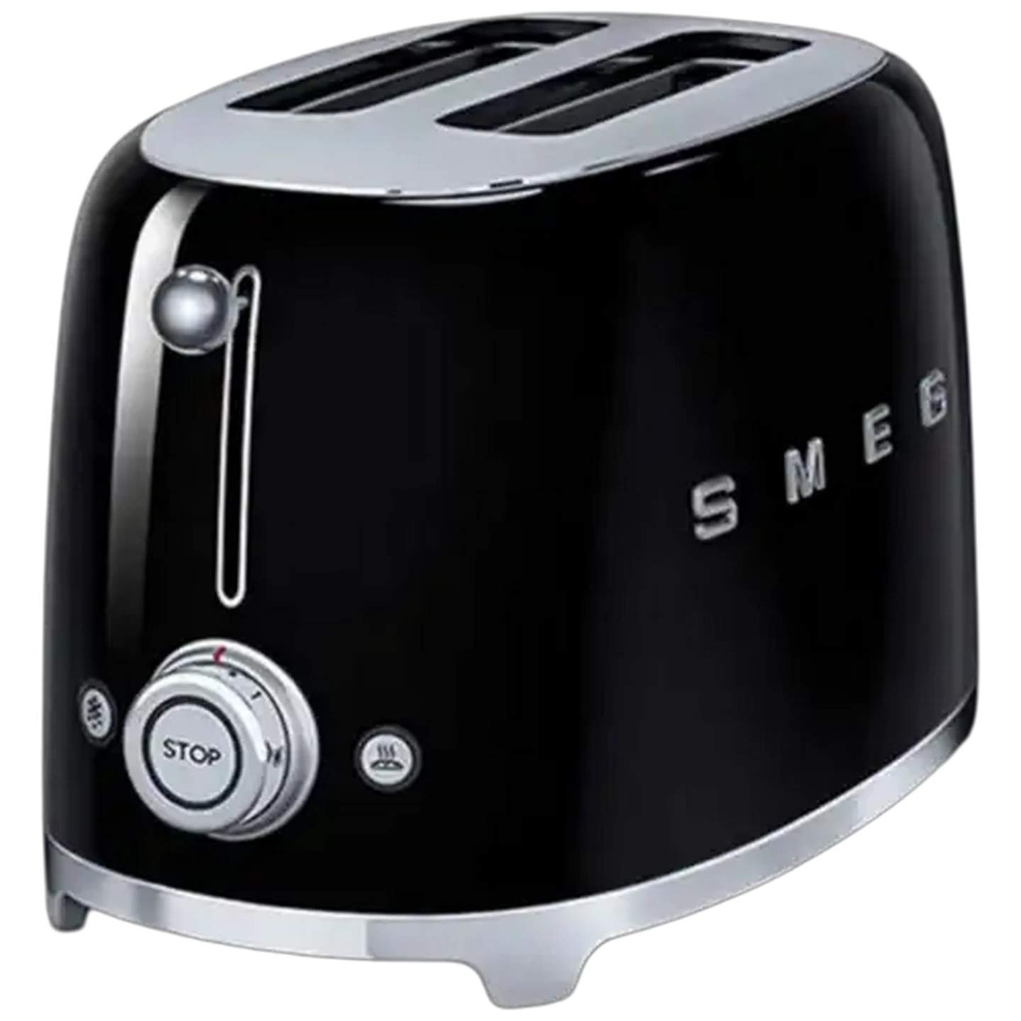 Image of Smeg Glossy Black Retro 2-Slice Toaster 950W