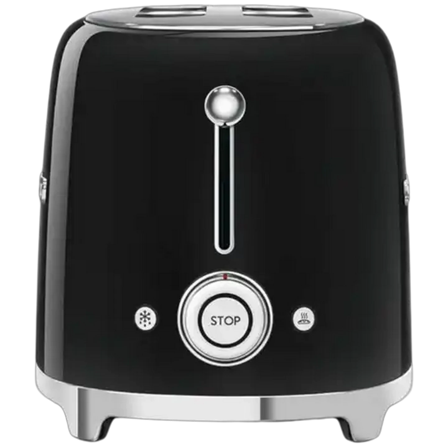 Image of Smeg Glossy Black Retro 2-Slice Toaster 950W