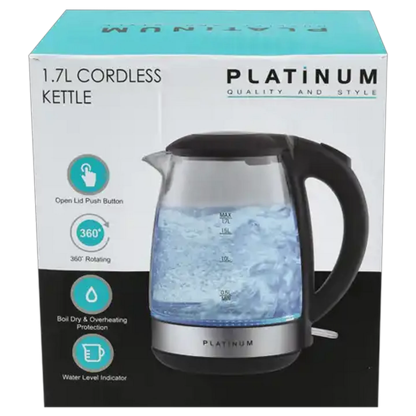 Image of Platinum 360° Cordless Glass Kettle 1.7L