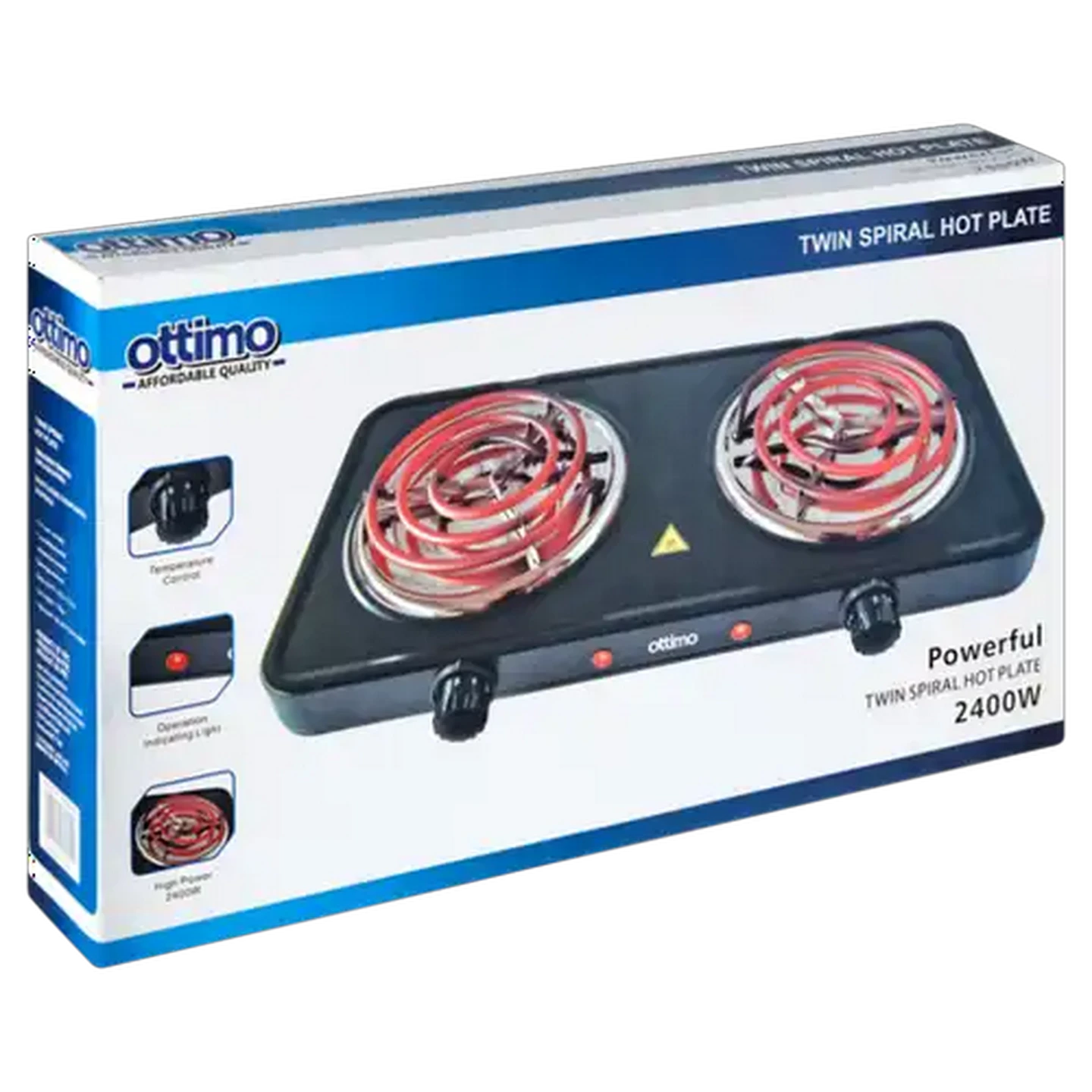 Image of Ottimo Twin Spiral Hot Plate Black 2400W