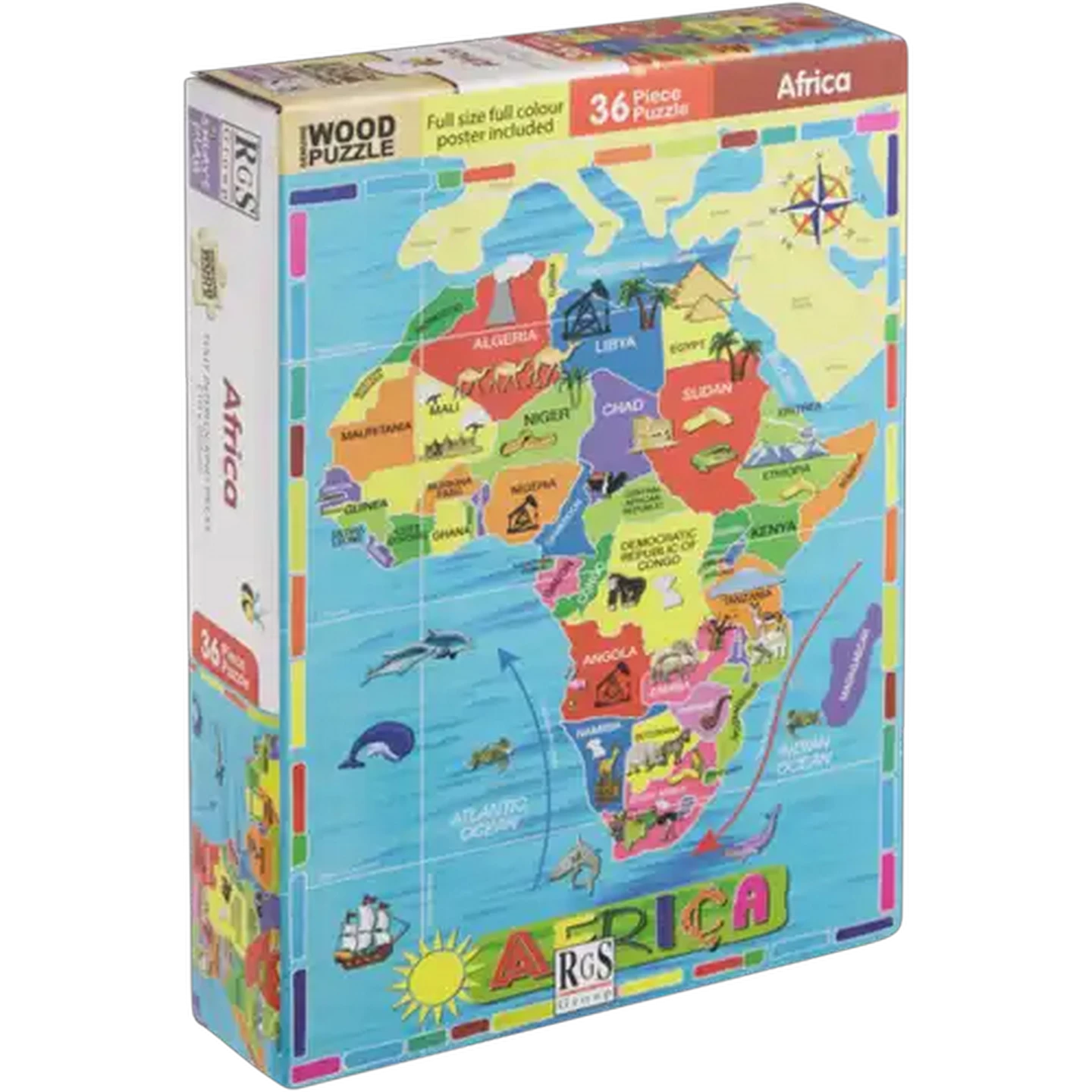 Image of RGS Group Wooden Africa Map Puzzle 36 Piece