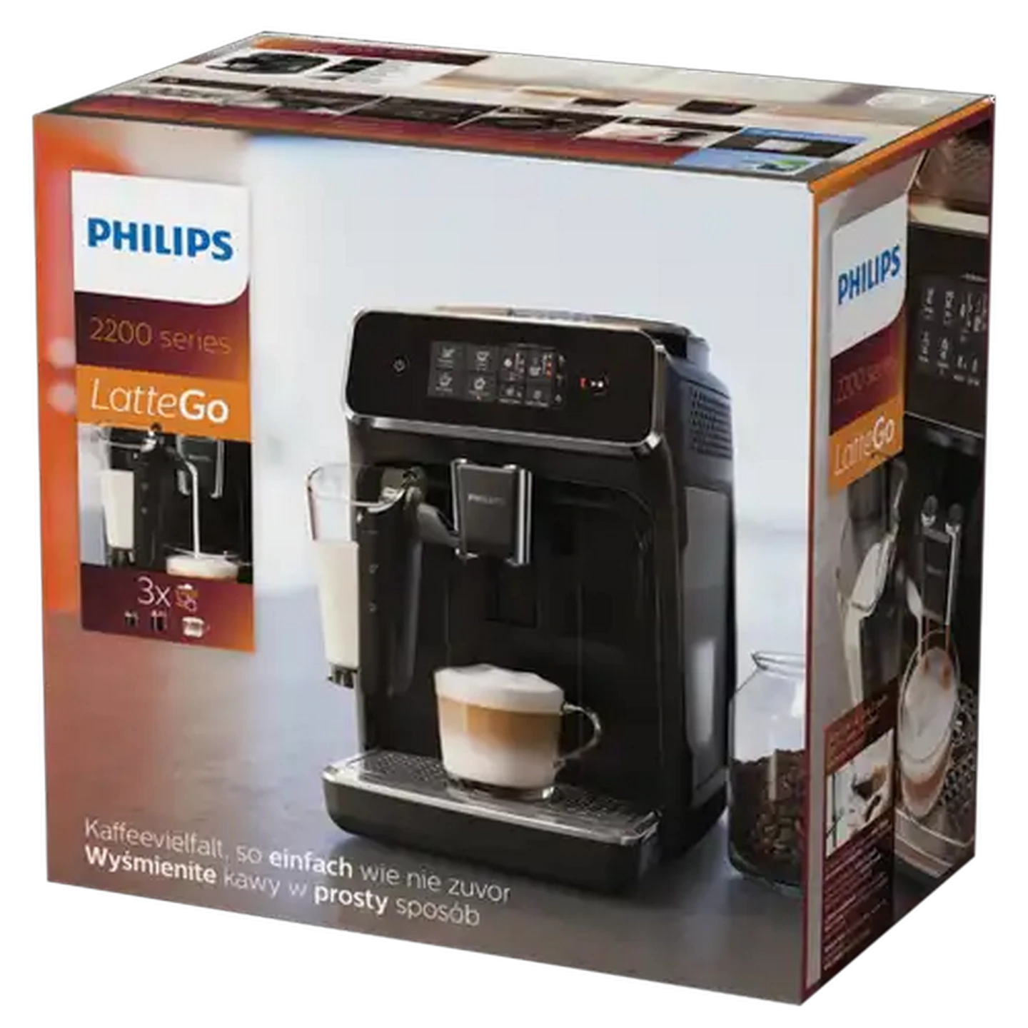 Image of Philips 2200 Series Fully Automatic Black Espresso Machine EP235/40