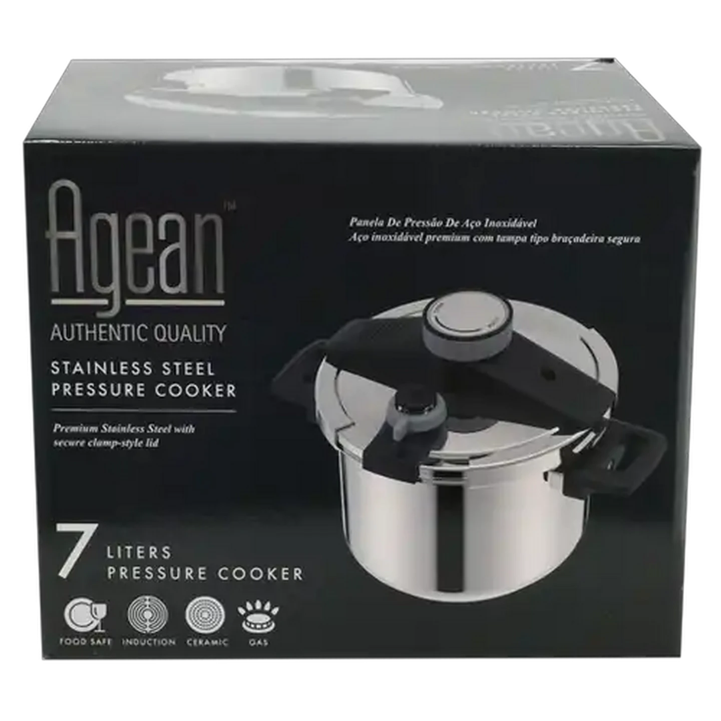 Image of Agean Stainless Steel Pressure Cooker 7L