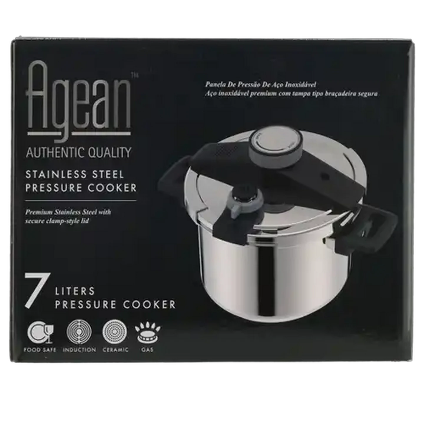 Image of Agean Stainless Steel Pressure Cooker 7L