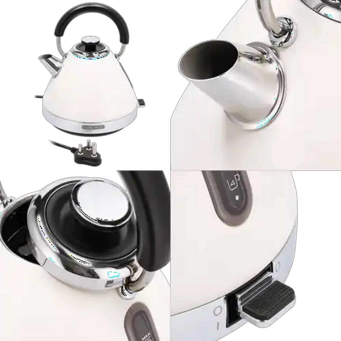 Image of Morphy Richards Venture Cream Pyramid Cordless Kettle 1.5L