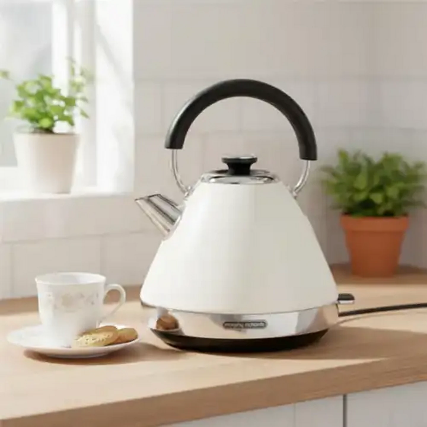 Image of Morphy Richards Venture Cream Pyramid Cordless Kettle 1.5L