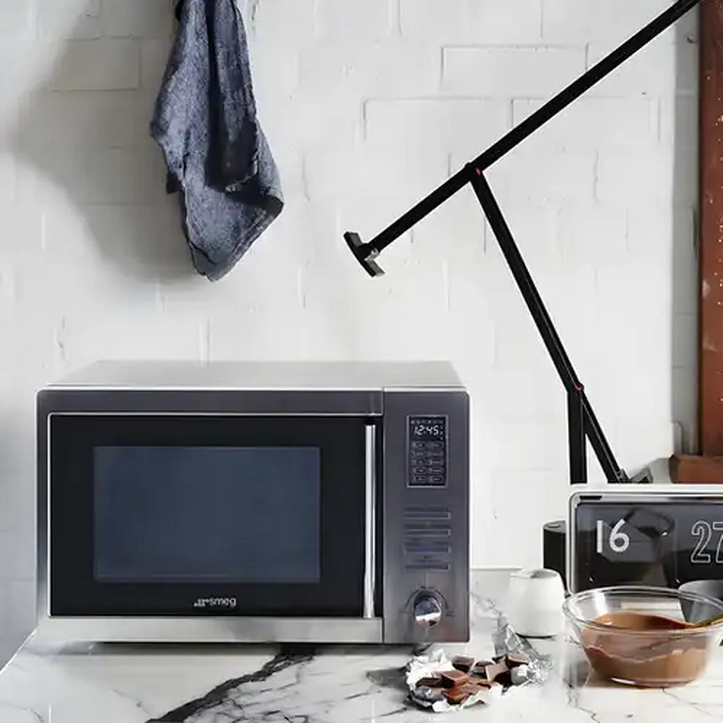 Image of Smeg Dark Inox Microwave Oven With Grill 25L