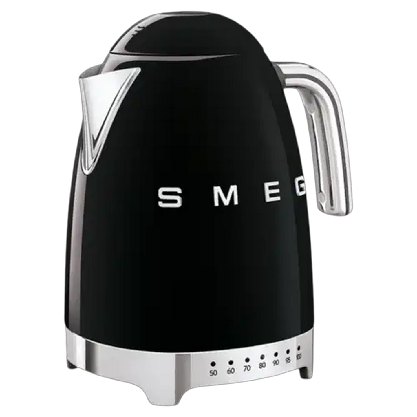 Image of Smeg Glossy Black Retro Variable Temperature Cordless Kettle 1.7L