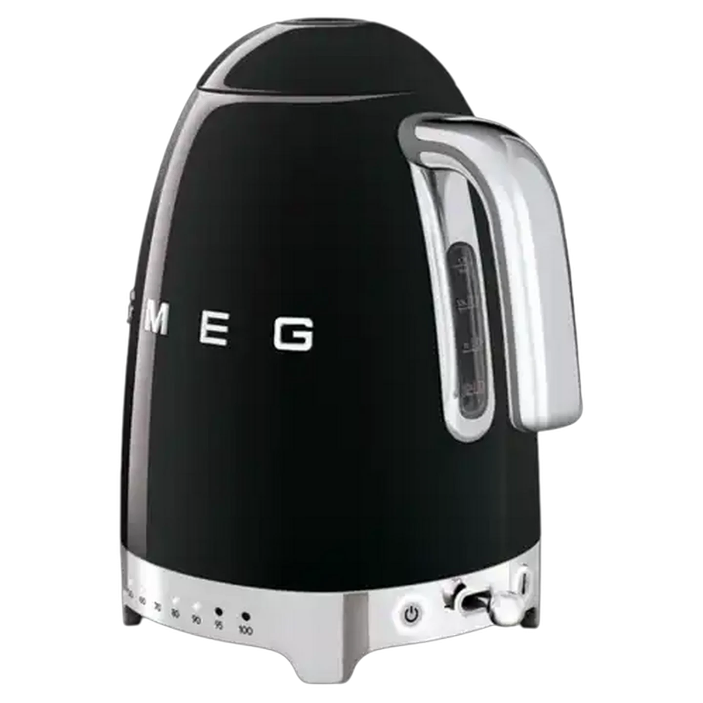 Image of Smeg Glossy Black Retro Variable Temperature Cordless Kettle 1.7L