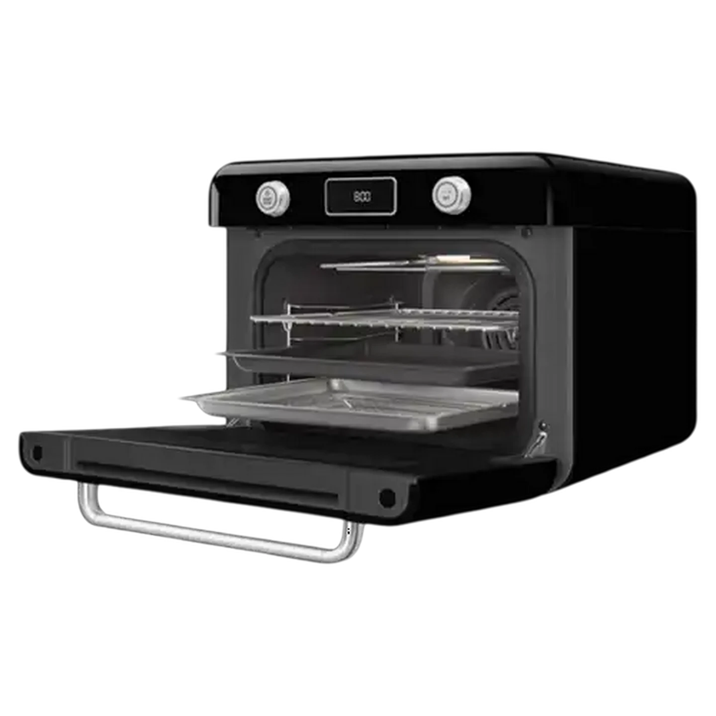 Image of Smeg Black Retro Counter Steam Oven with Airfry 30L