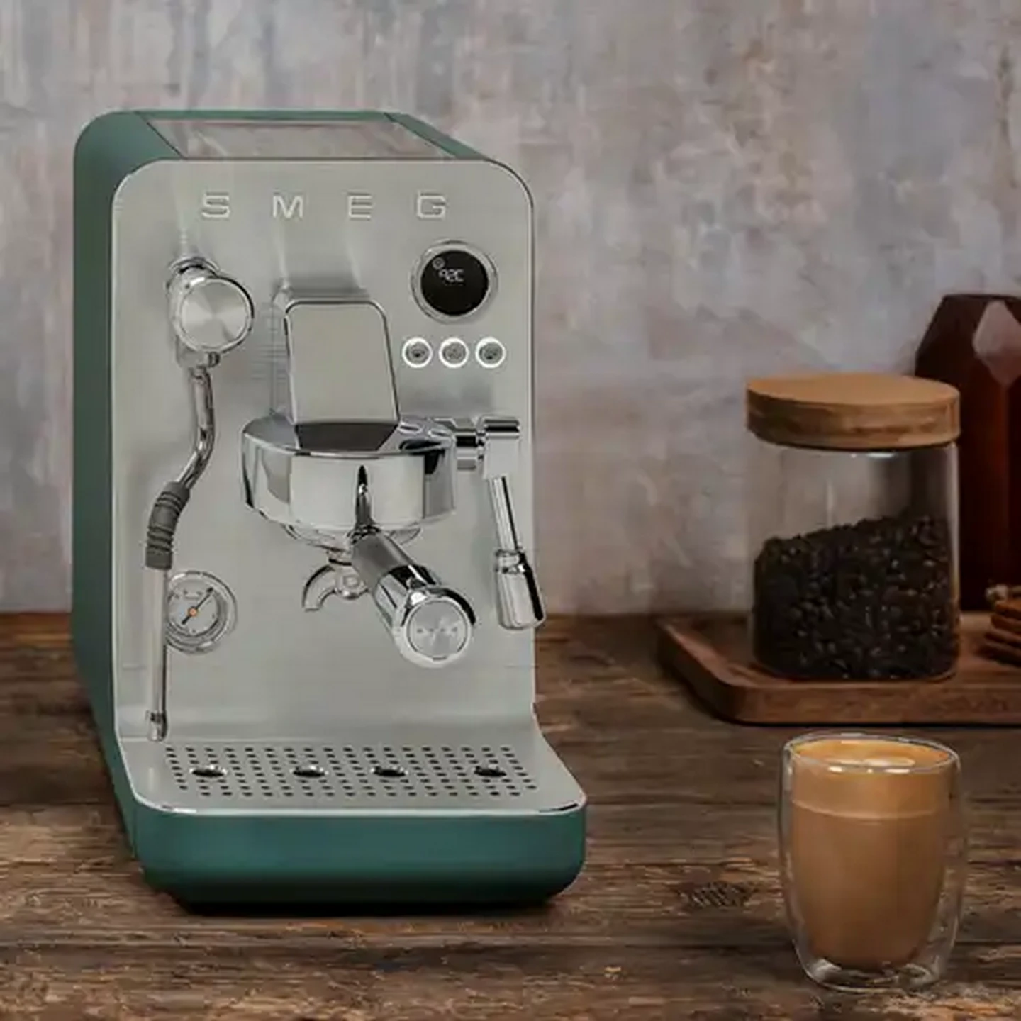 Image of Smeg Minipro Green Espresso Coffee Machine 1700W