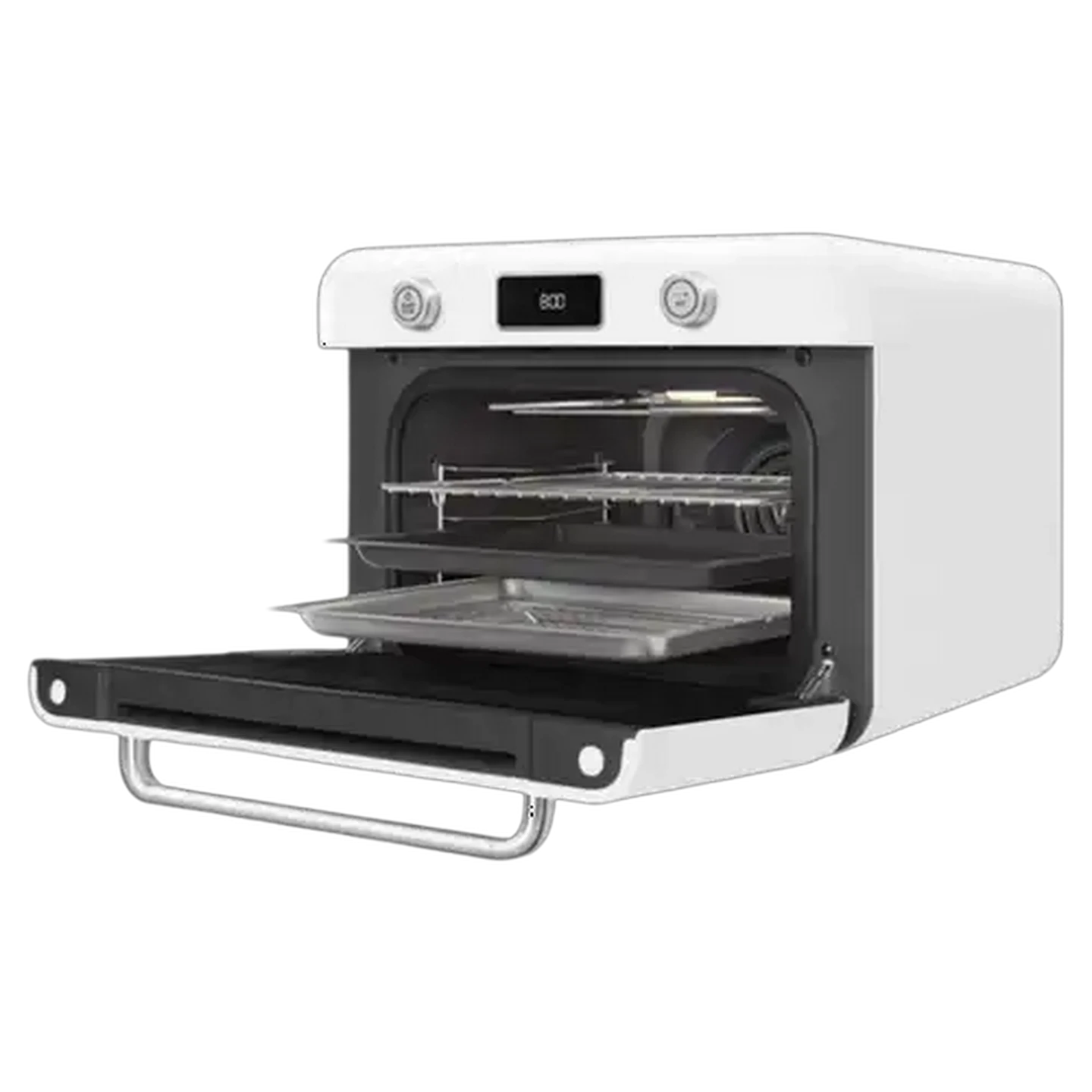 Image of Smeg White Retro Counter Steam Oven with Airfry 30L