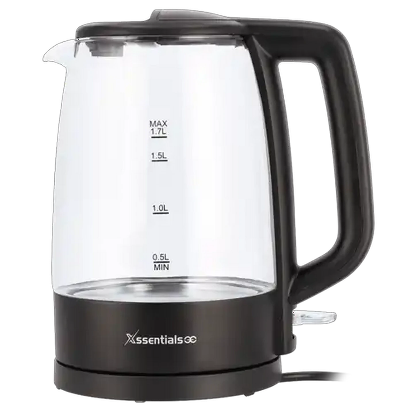 Image of Essentials Black KEG5826E-GS Cordless Glass Kettle 1.7L