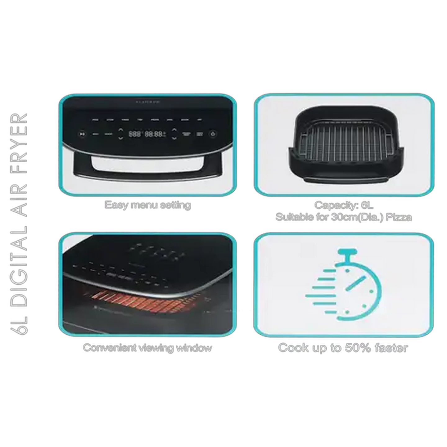 Image of Platinum Digital Pizza Airfryer 6L