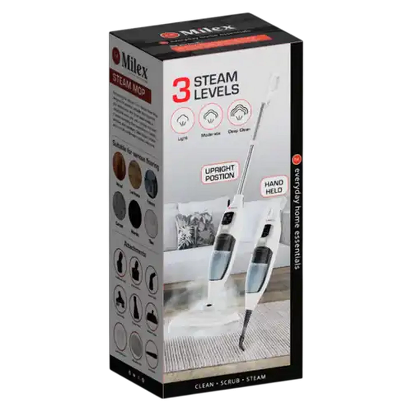 Image of Milex White Steam Spin Mop