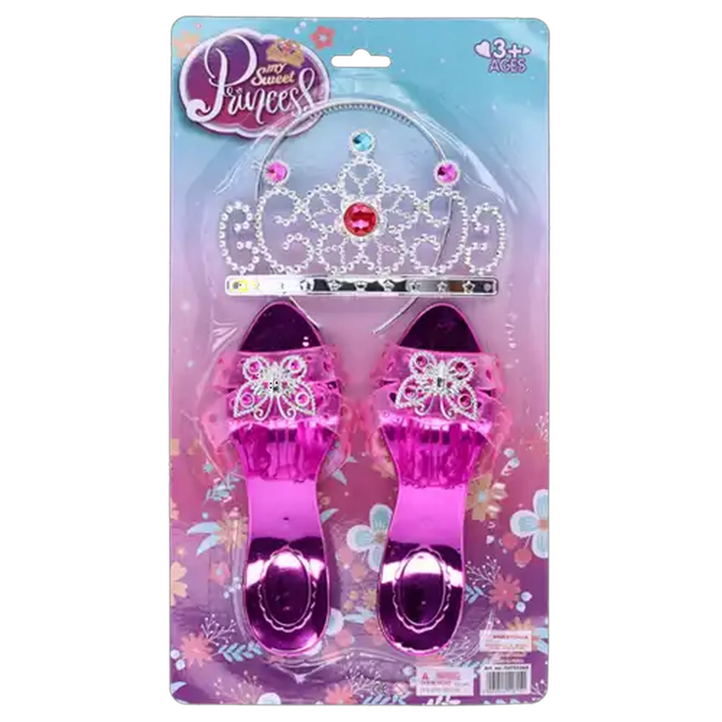 Image of Pink & Clear Sweet Princess Crown and Shoes Beauty Set 3 Piece