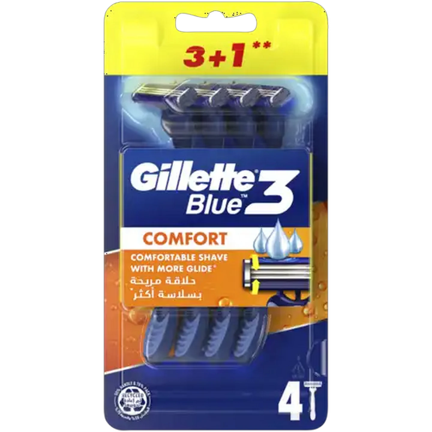 Image of Gillette Blue3 Comfort Disposable Razors 4-Pack