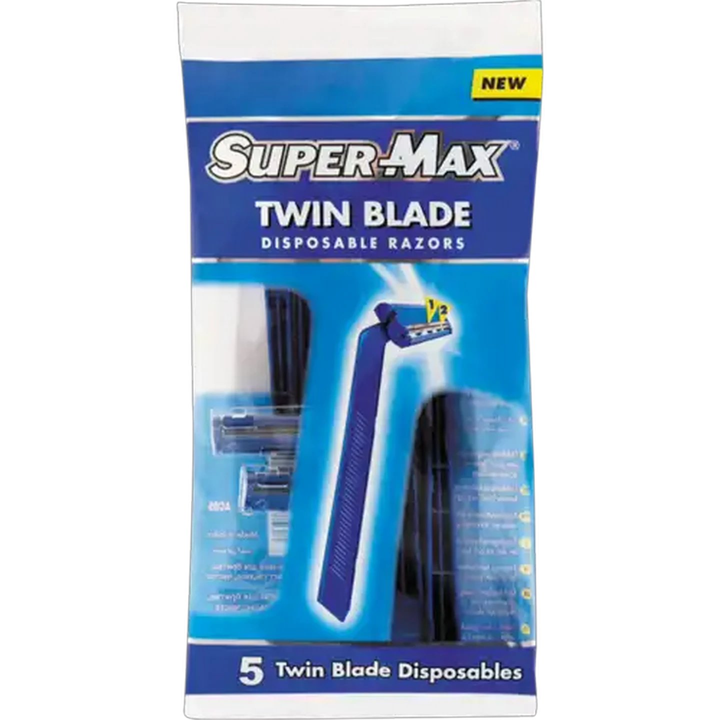 Image of Super-Max Twin Blade Disposable Razors 5 Pack