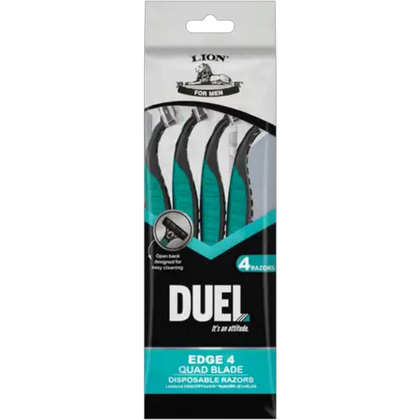 Image of Lion for Men Duel Edge 4 Quad Blade Disposable Razors 4 Pack