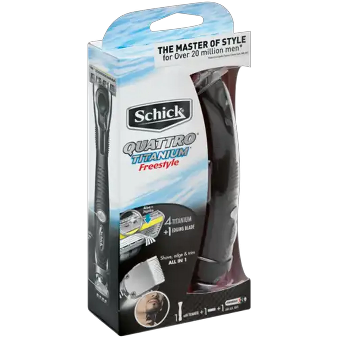 Image of Schick Quattro Titanium Freestyle Razor And Trimmer Kit