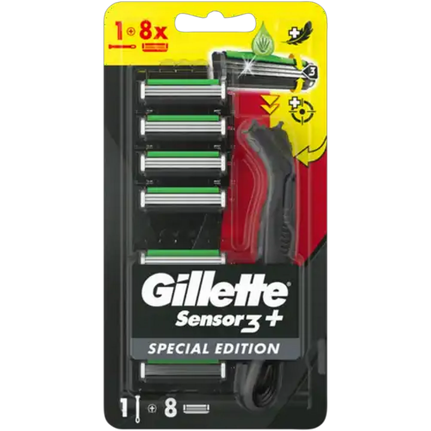 Image of Gillette Sensor 3 Special Edition Disposable Razor Blades with Handle 9 Piece