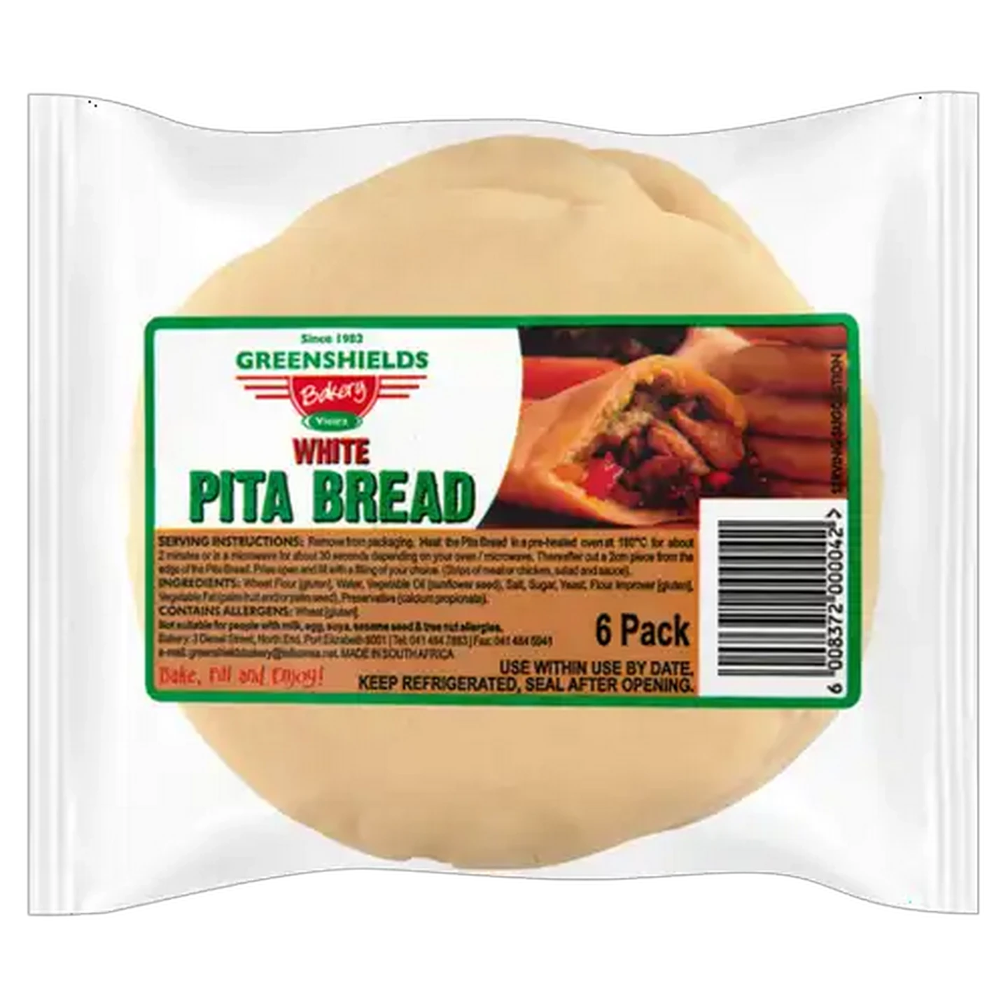 Image of Greenshields Bakery White Pita Bread 6 Pack