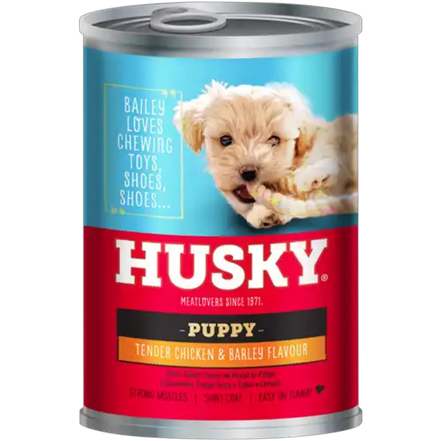 Image of Husky Tender Chicken & Barley Flavoured Puppy Food Can 400g