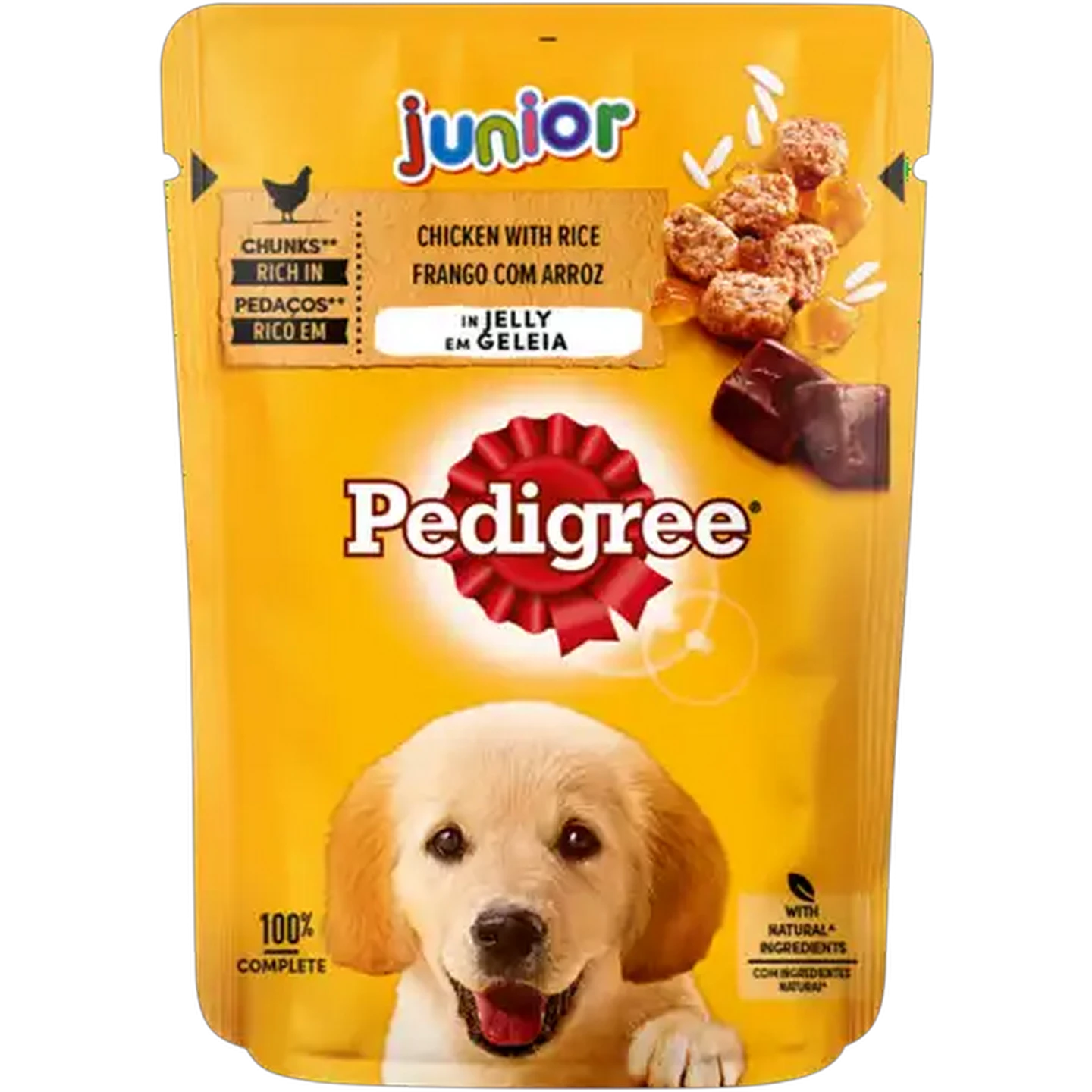 Image of Pedigree Chicken & Rice Wet Puppy Food In Jelly 100g