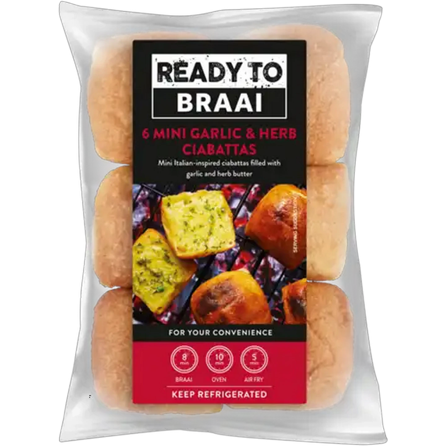 Image of Ready To Braai Mini Garlic & Herb Ciabattas 6 Pack