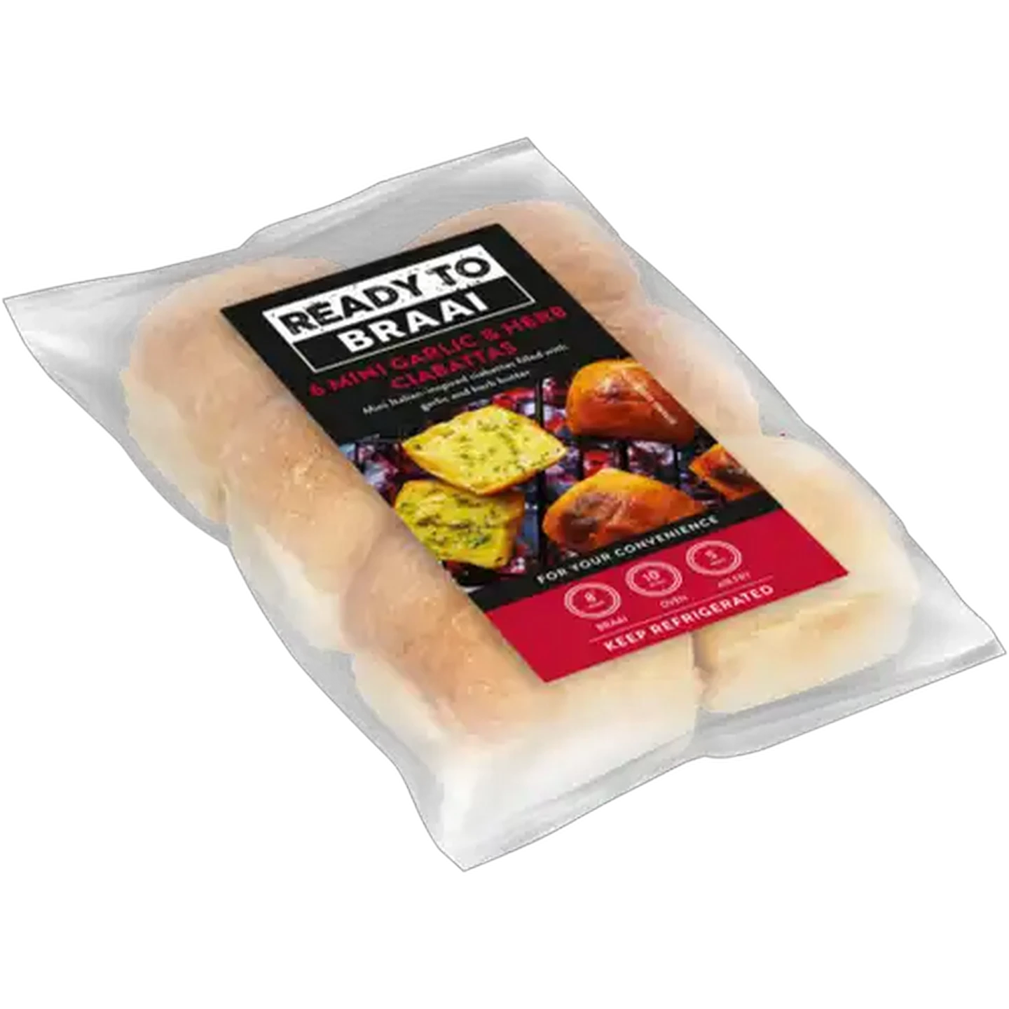 Image of Ready To Braai Mini Garlic & Herb Ciabattas 6 Pack