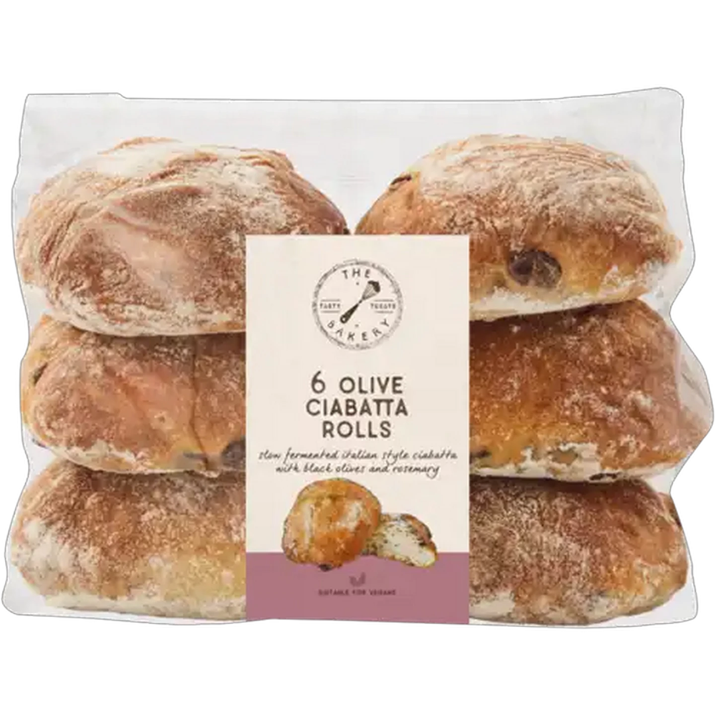 Image of The Bakery Olive Ciabatta Rolls 6 Pack