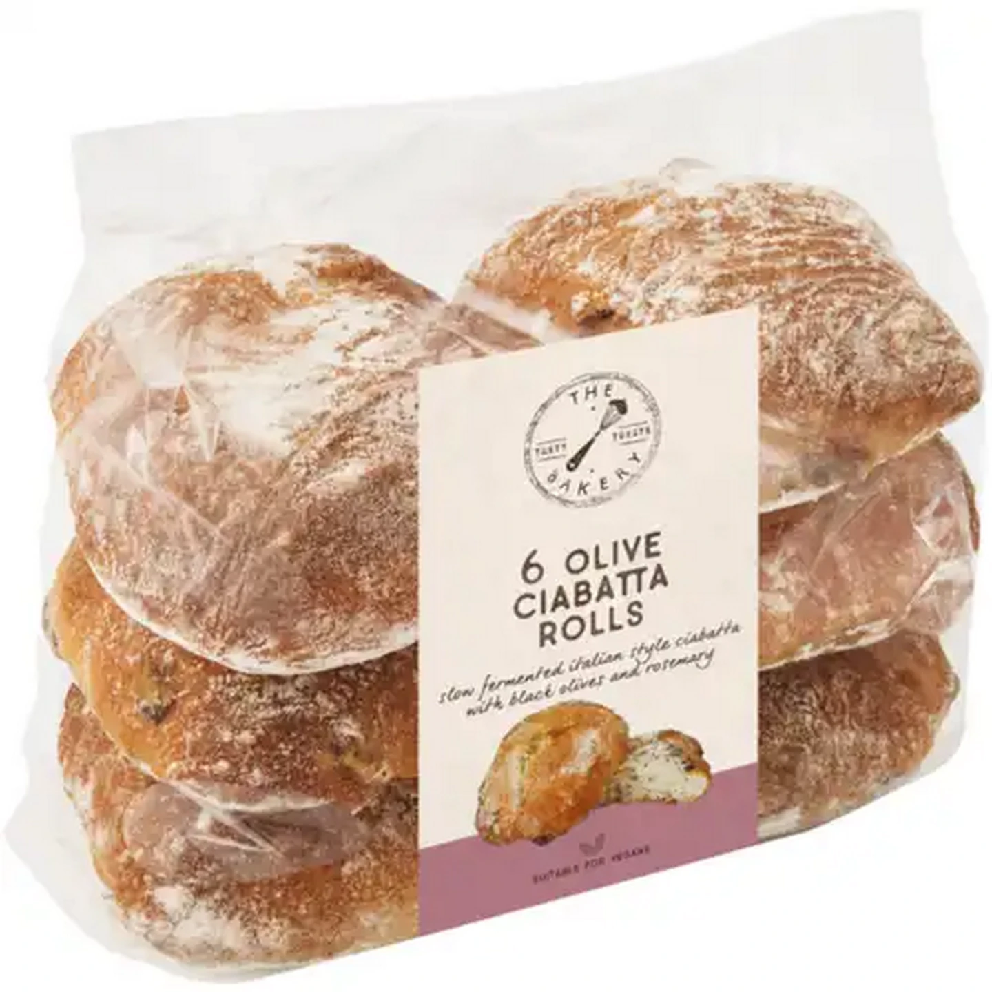 Image of The Bakery Olive Ciabatta Rolls 6 Pack